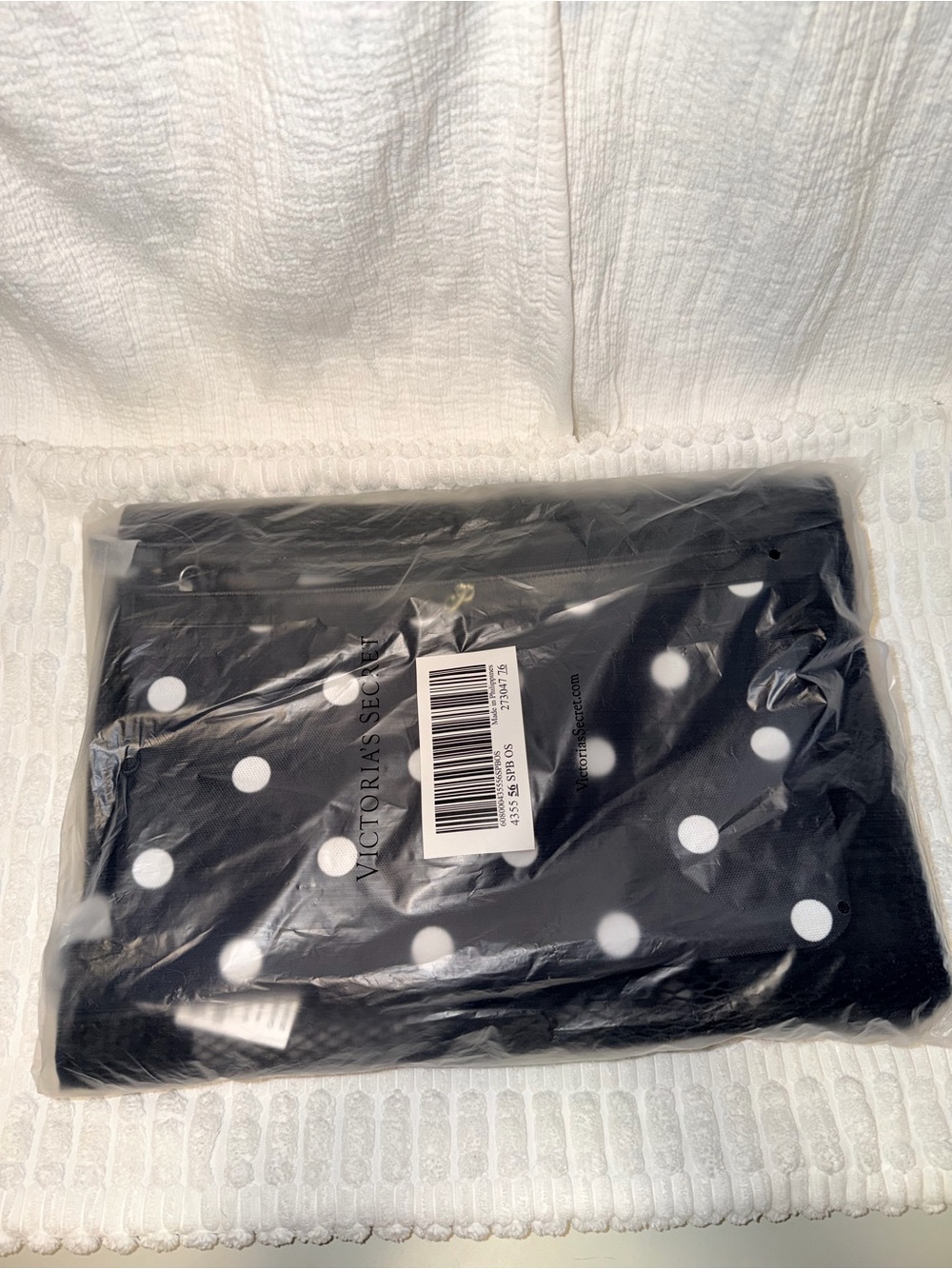 Victoria's Secret “Pink” - Black Mesh Tote with Black Polka Dot Pouch - NWT - Picture 5 of 5